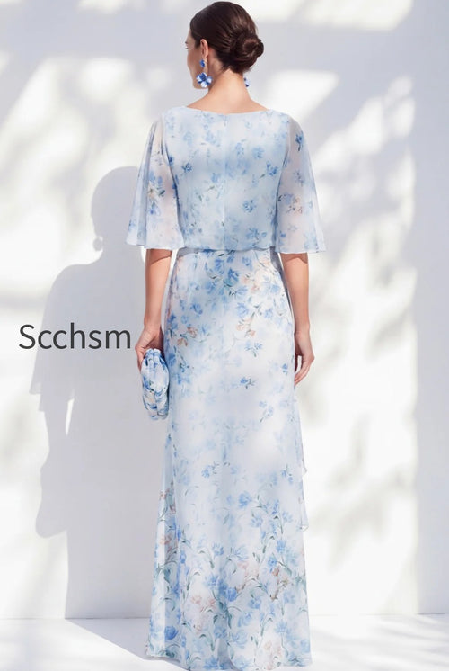 blue-sheath-long-floral-boat-neck-mother-of-the-bride-dress-with-ruffles