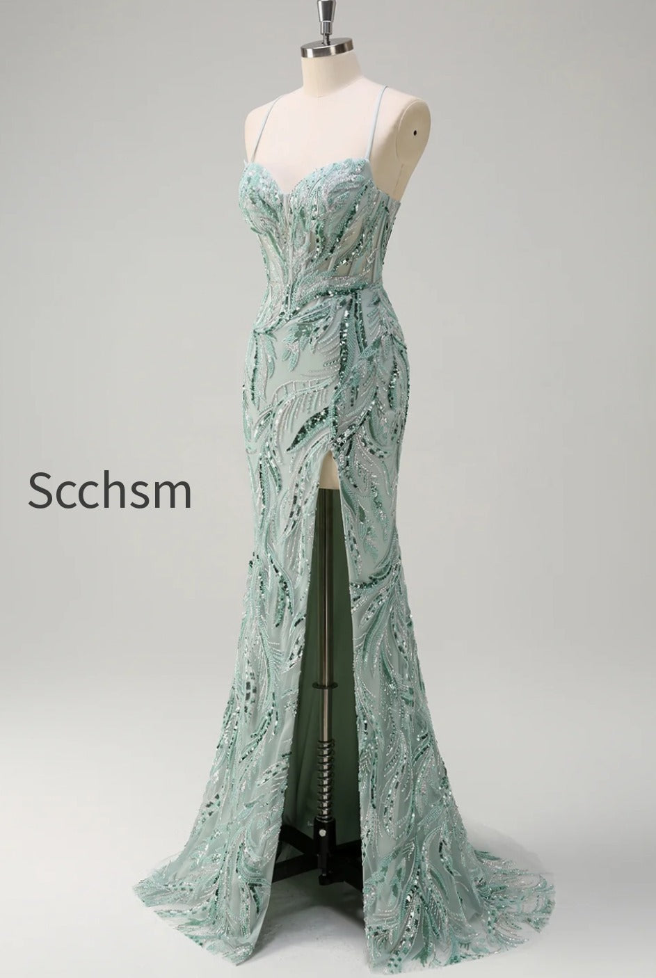 sparkly-sage-mermaid-sequined-beaded-spaghetti-straps-long-prom-dress
