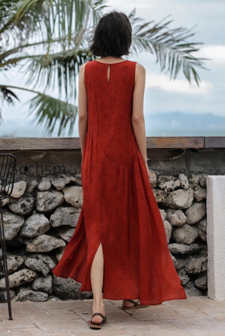 red-asymmetrical-tiered-sleeveless-maxi-dress-with-floral-print