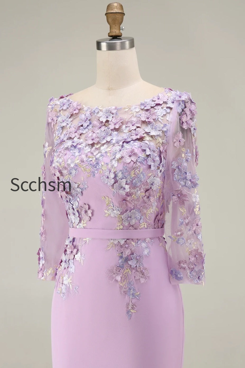 dusty-rose-bodycon-floral-midi-mother-of-the-bride-dress-with-sleeves