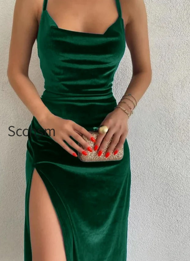 velvet-lace-up-backless-midi-dress