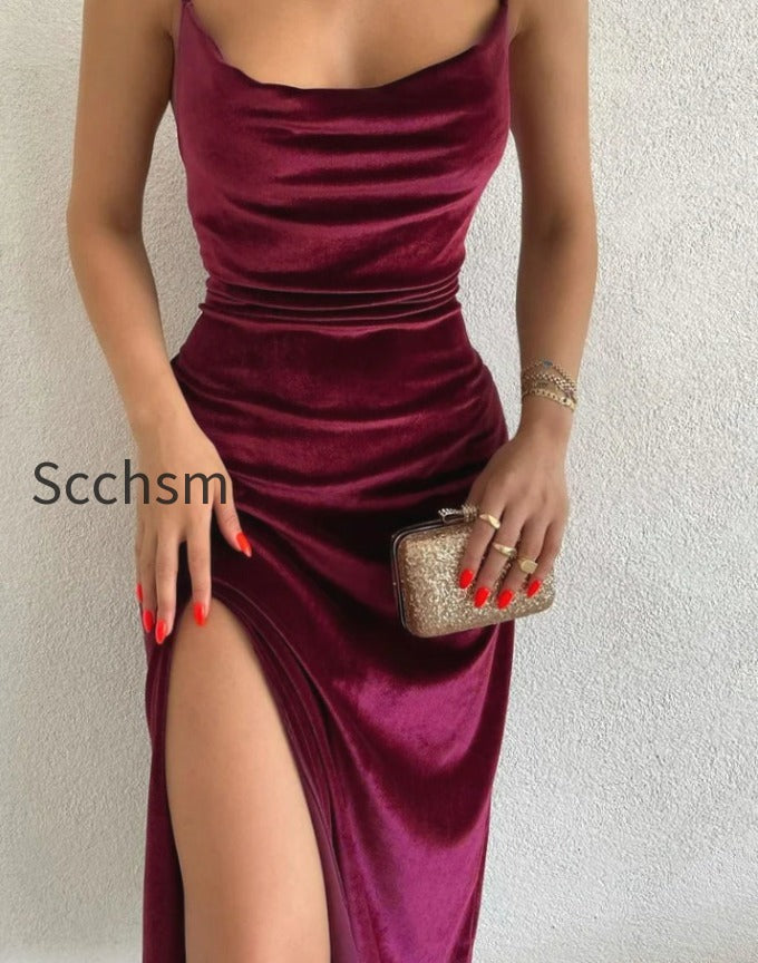velvet-lace-up-backless-midi-dress