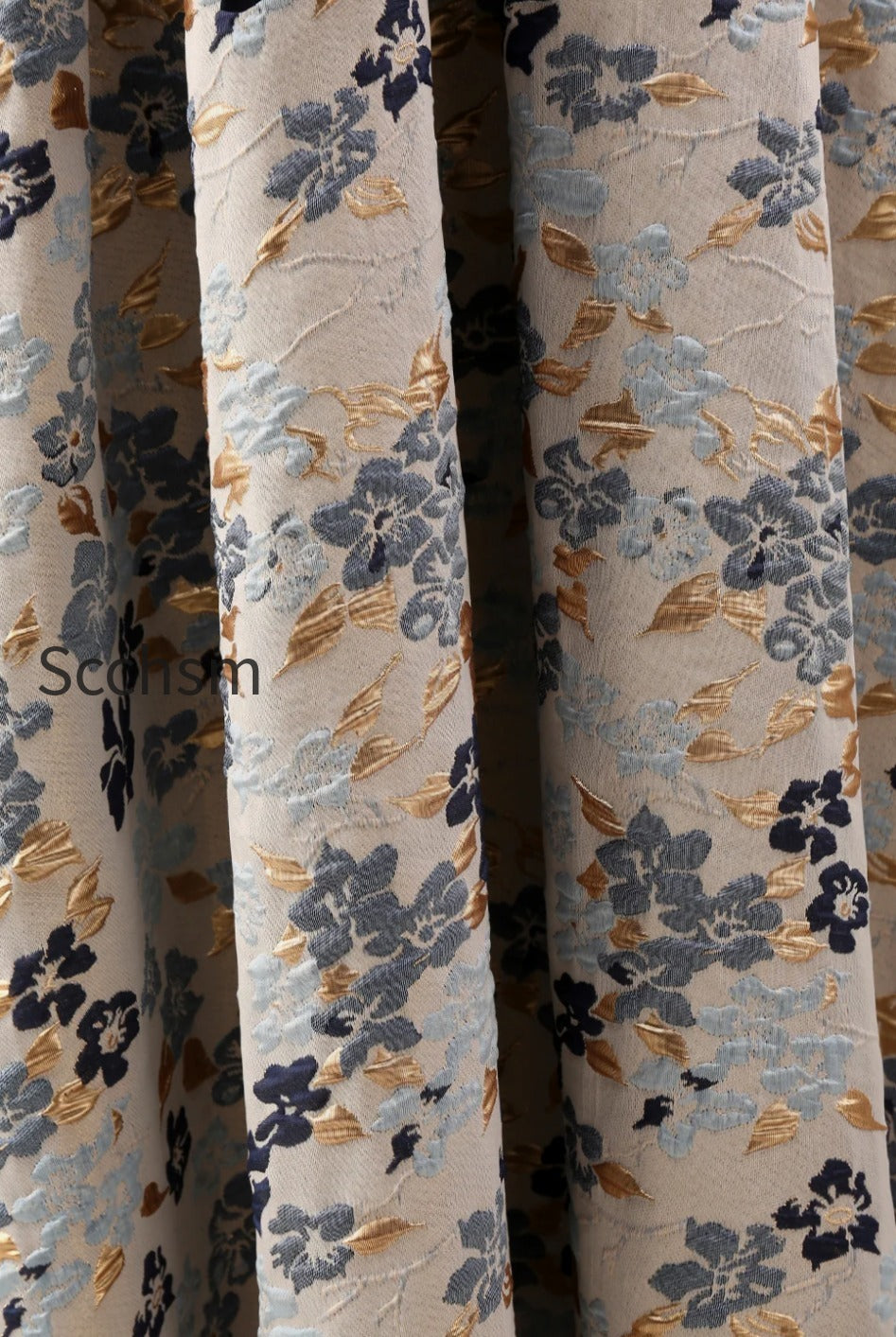 navy-floral-jacquard-a-line-3-4-sleeves-long-mother-of-the-bride-dress-with-bow
