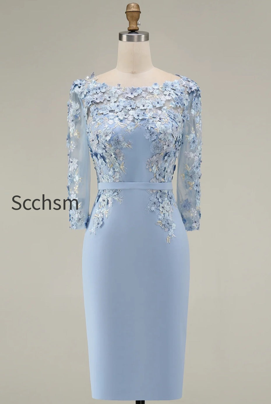 dusty-rose-bodycon-floral-midi-mother-of-the-bride-dress-with-sleeves