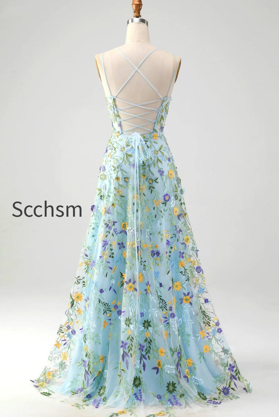 blue-flower-a-line-spaghetti-straps-corset-embroidered-prom-dress-with-slit