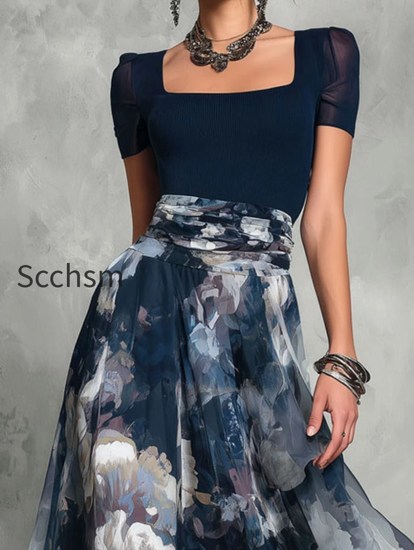 boho-elegance-knite-top-and-floral-long-skirt-set