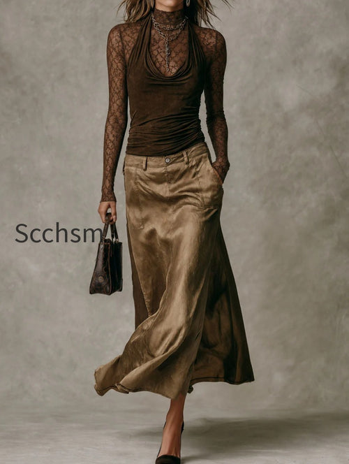 bohemian-luxe-lace-cowl-neck-top-patch-pockets-tencel-skirt-set