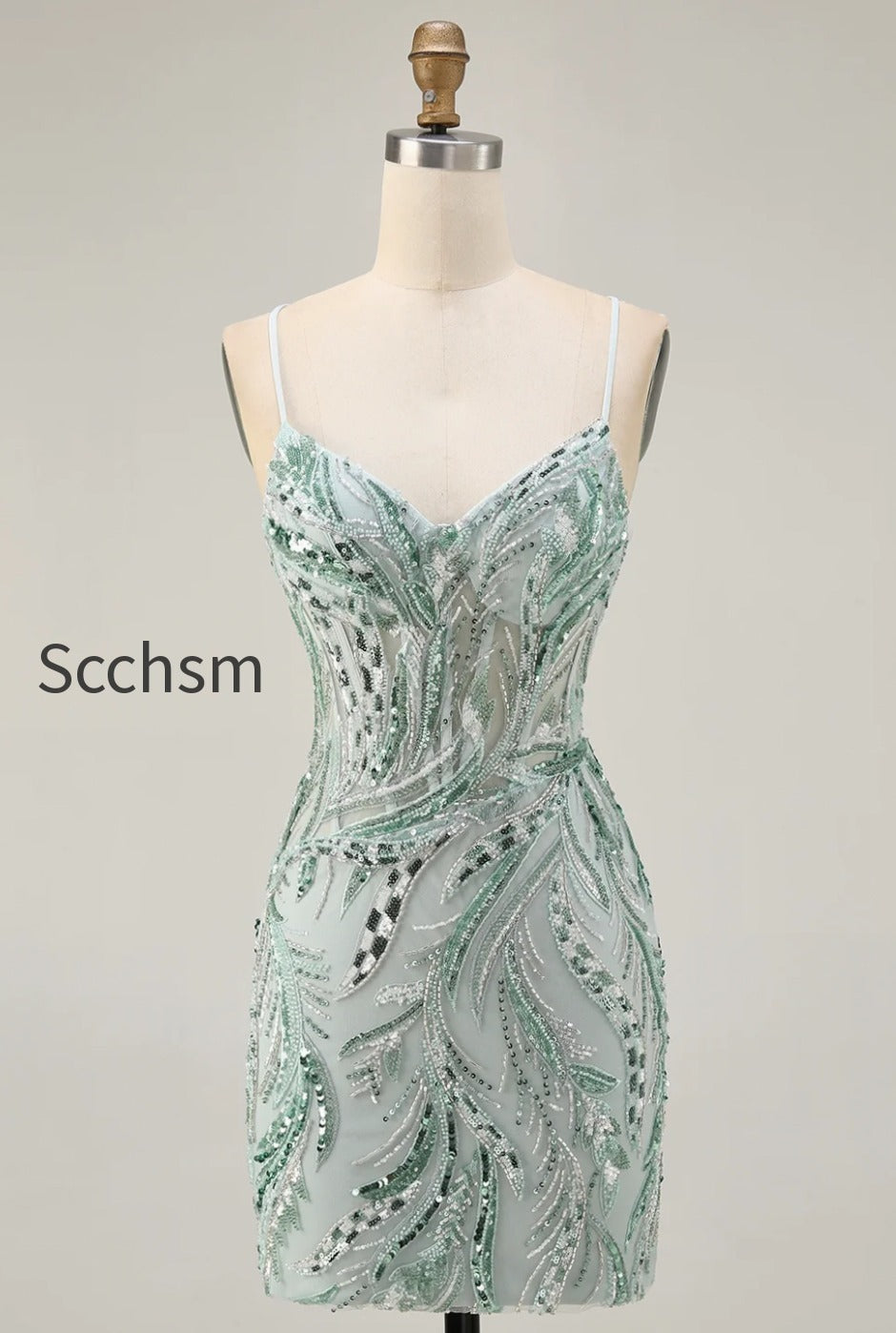 sparkly-green-corset-spaghetti-straps-short-homecoming-dress-with-sequins