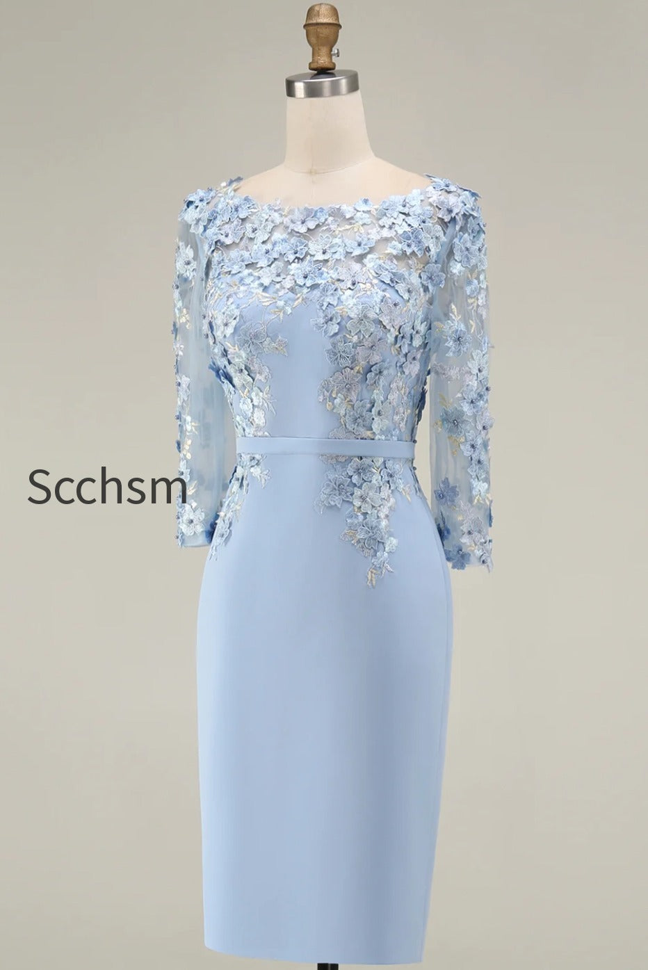 dusty-rose-bodycon-floral-midi-mother-of-the-bride-dress-with-sleeves