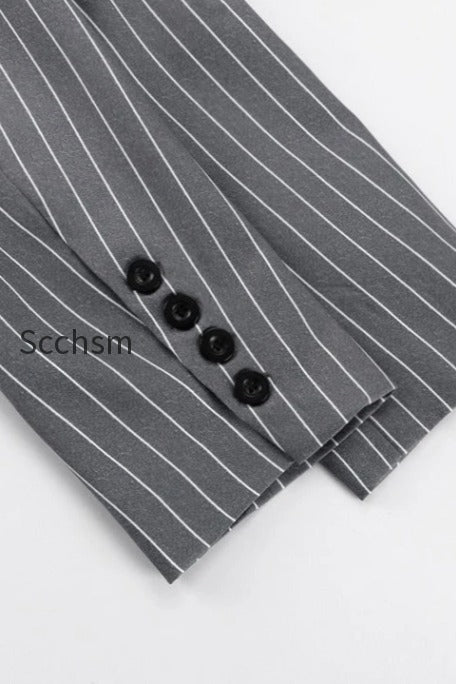 fl-fashion-striped-suit-blazer-two-piece-set