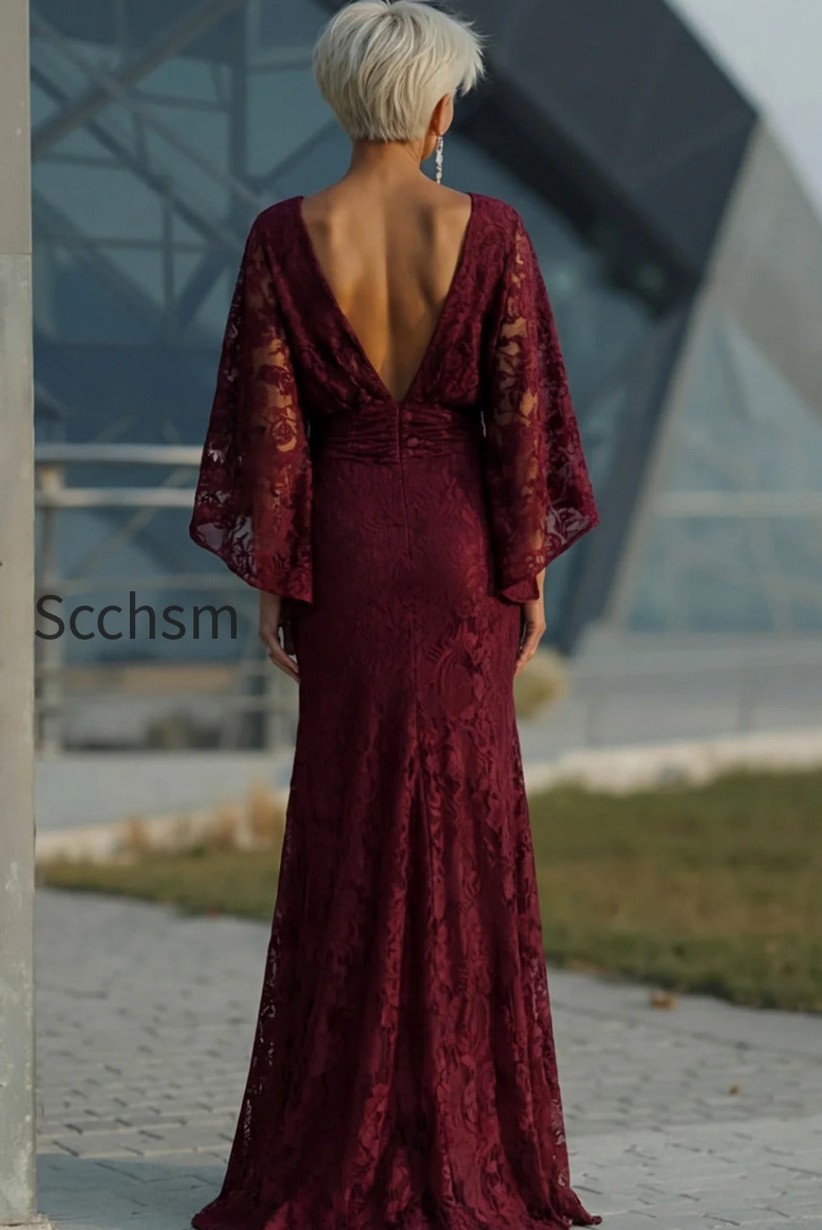 burgundy-floral-lace-sheath-boat-neck-long-mother-of-the-bride-dress-with-pockets