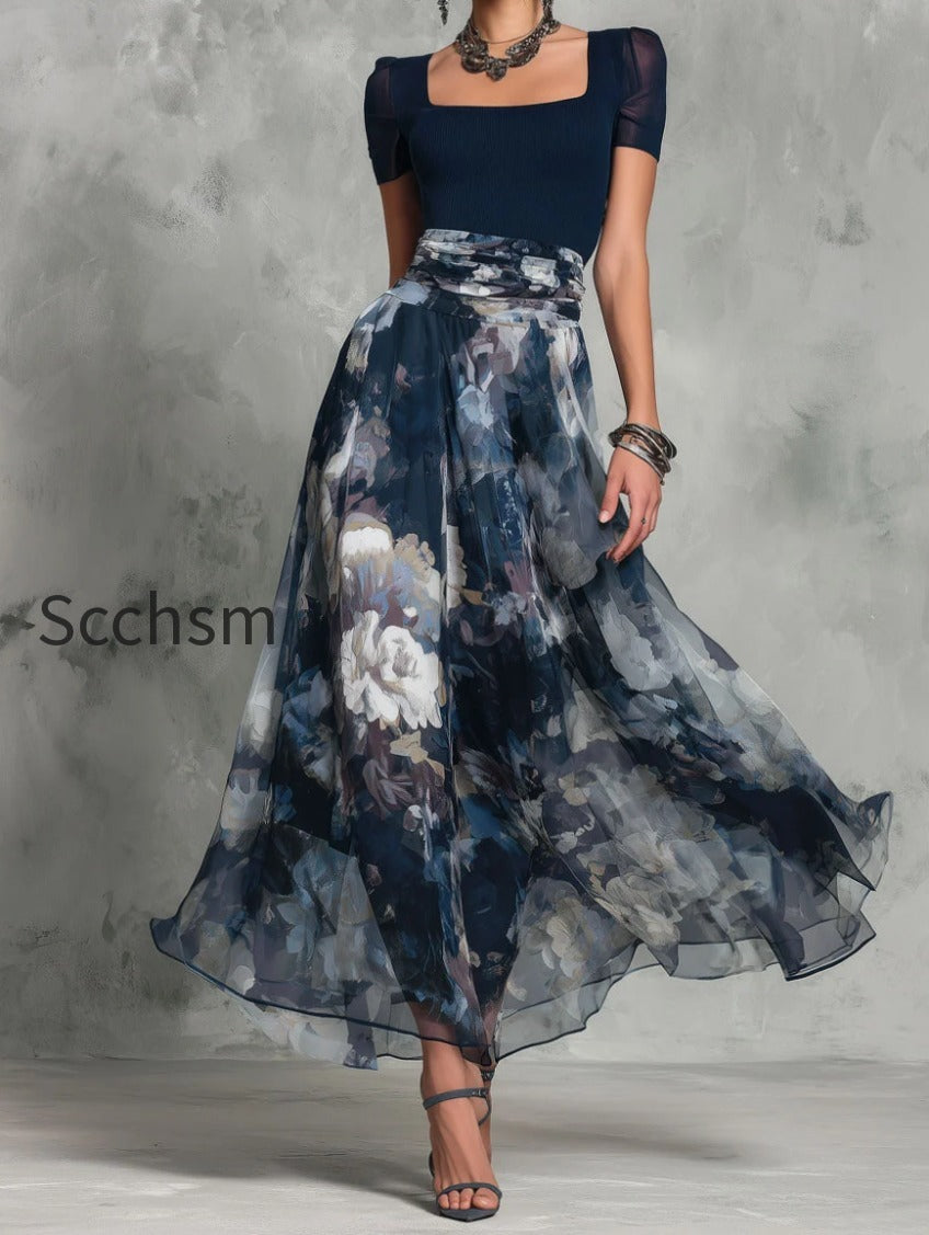 boho-elegance-knite-top-and-floral-long-skirt-set