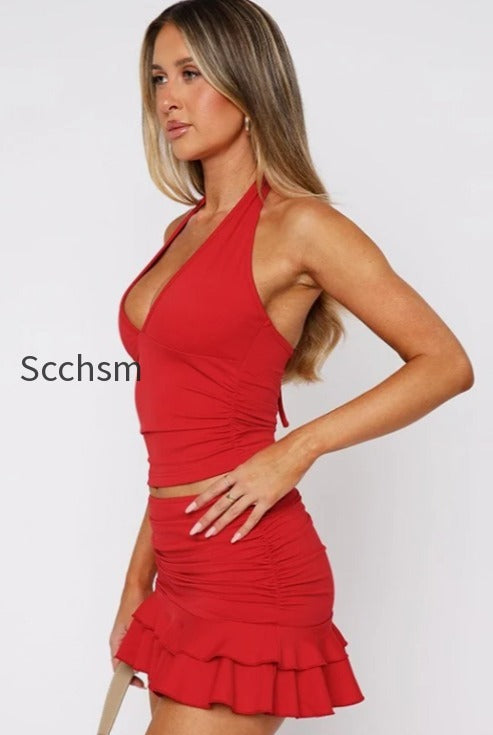 sexy-v-neck-cutout-halter-cami-bodycon-skirt-set
