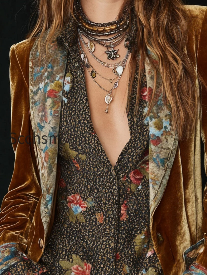 vintage-lapel-velvet-floral-print-patchwork-blazer