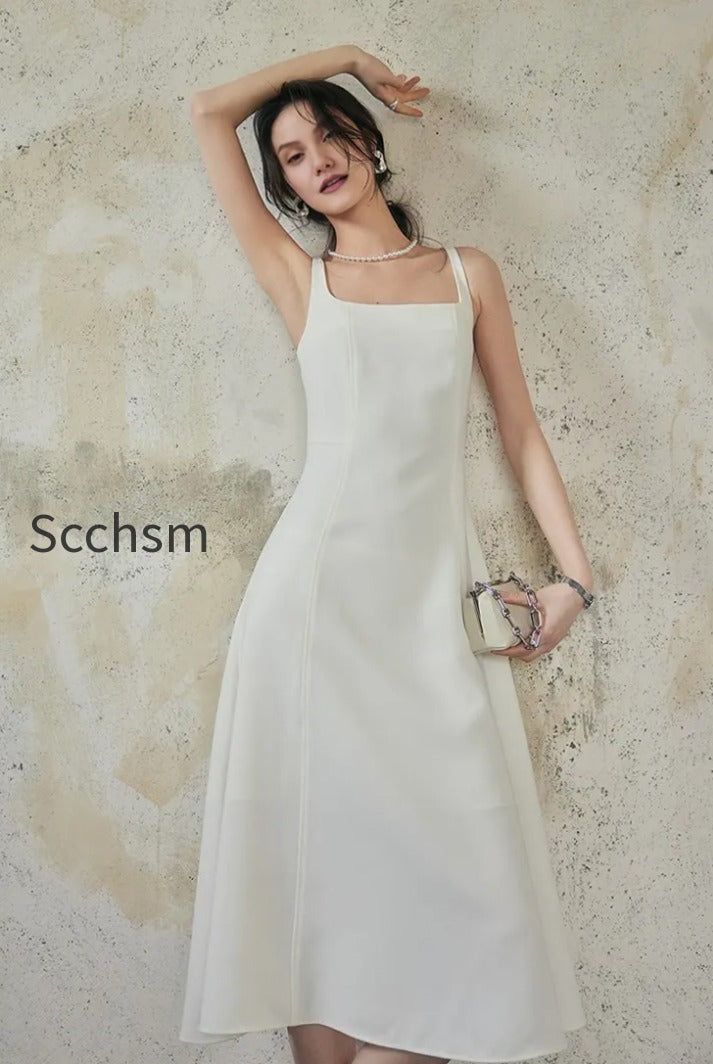 square-neck-white-graduation-dress