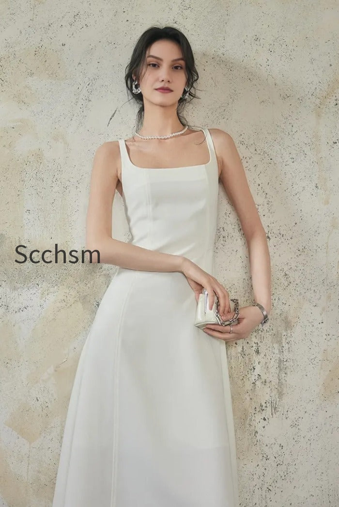 square-neck-white-graduation-dress