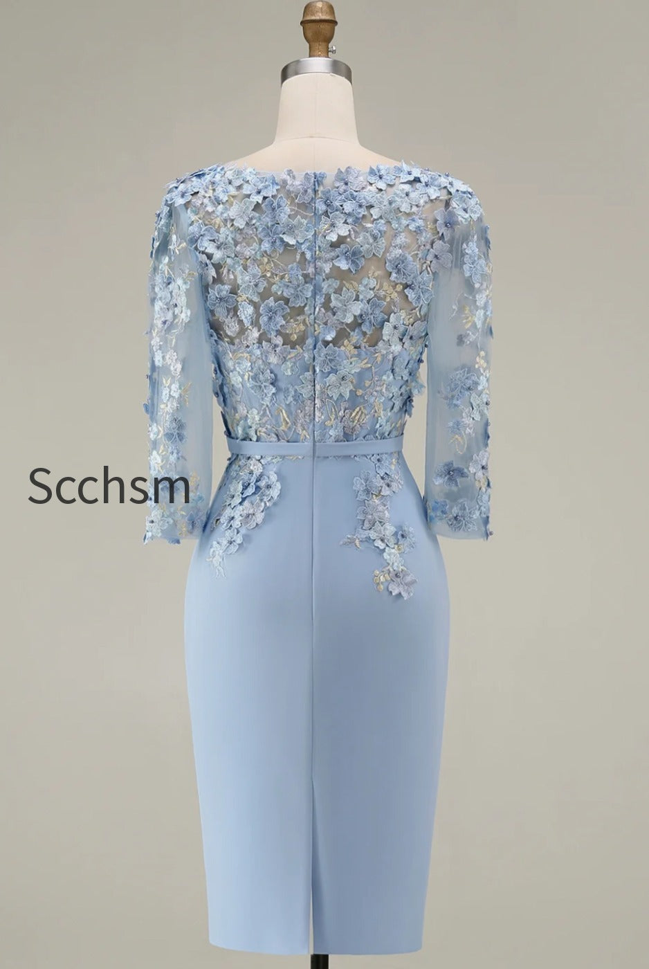 dusty-rose-bodycon-floral-midi-mother-of-the-bride-dress-with-sleeves