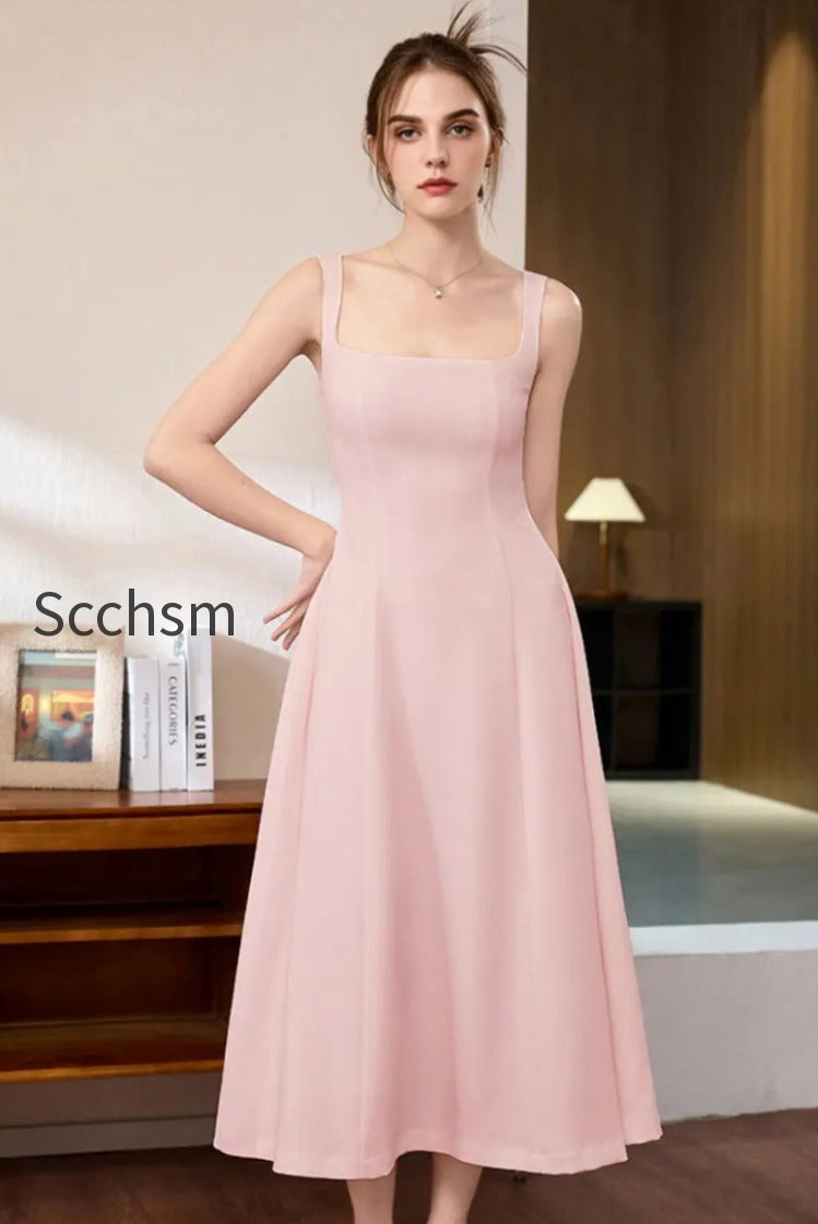 square-neck-white-graduation-dress