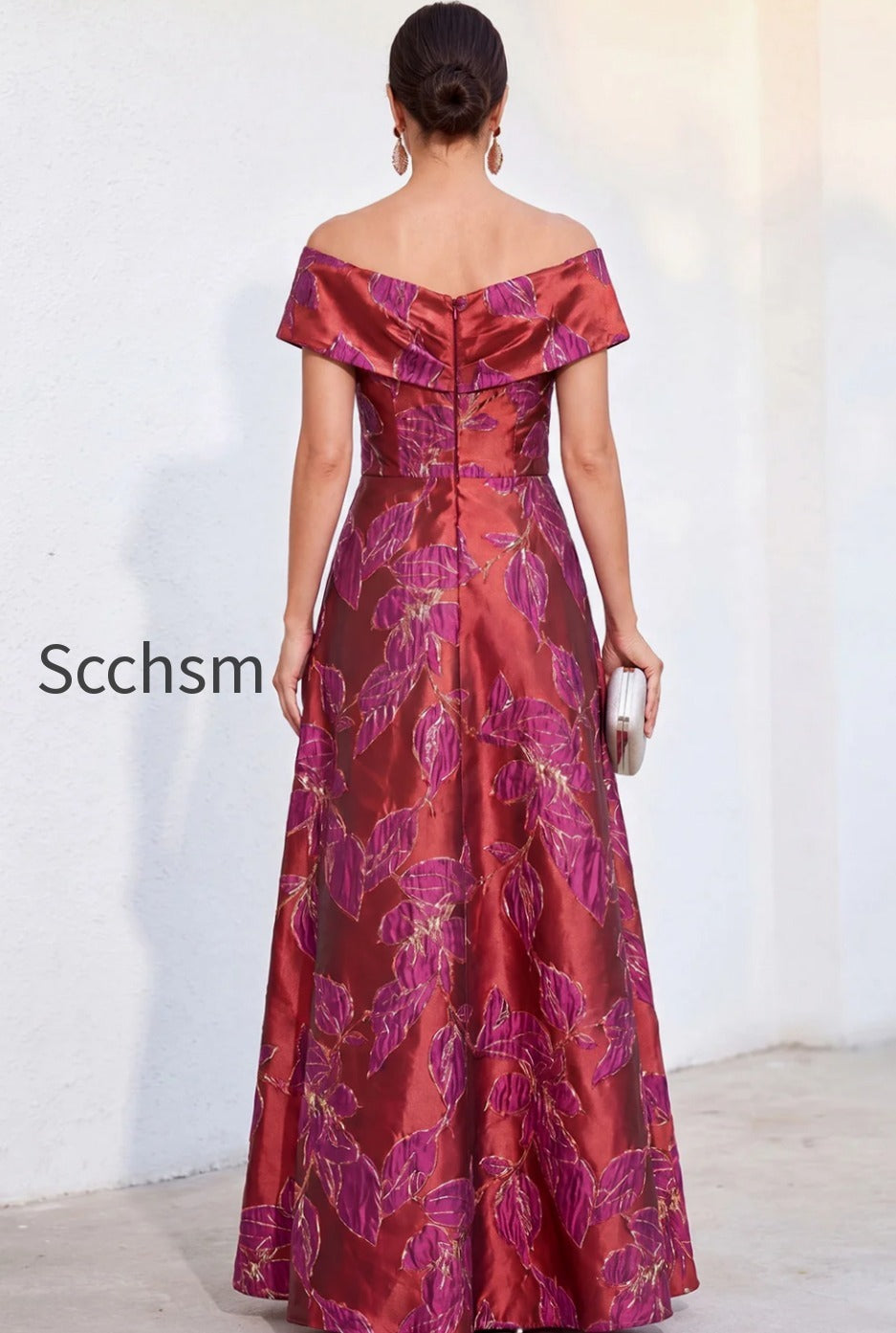 jacquard-golden-off-the-shoulder-long-mother-of-the-bride-dress-with-pockets