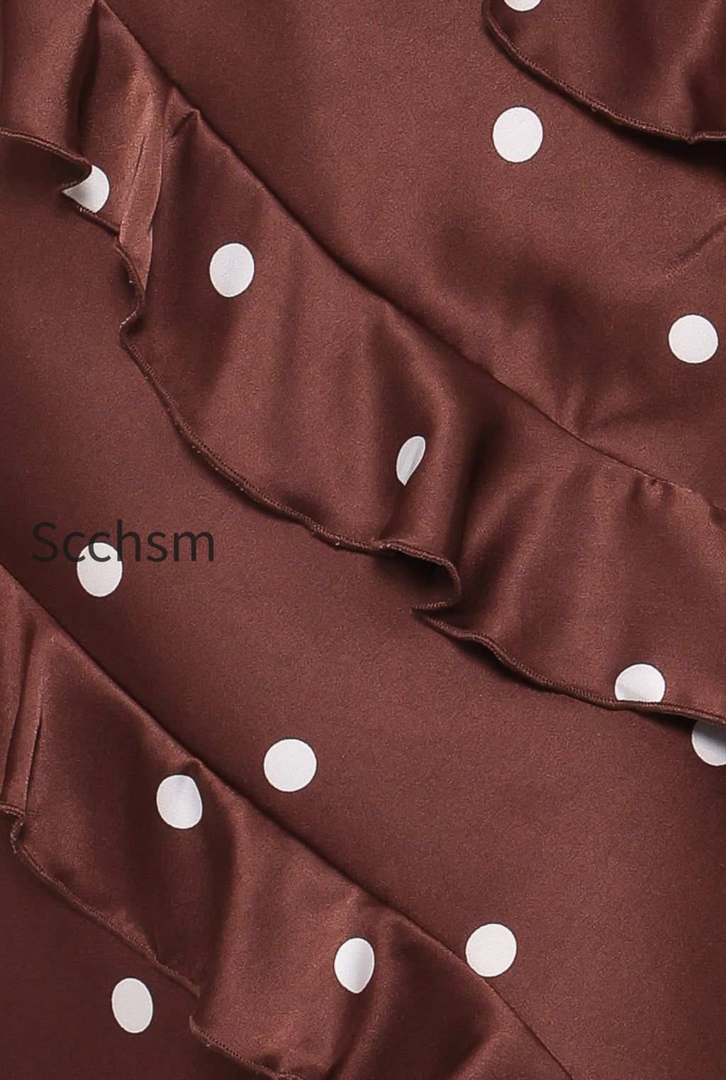 ciao-ruffles-maxi-satin-dress-brown-polka-dot