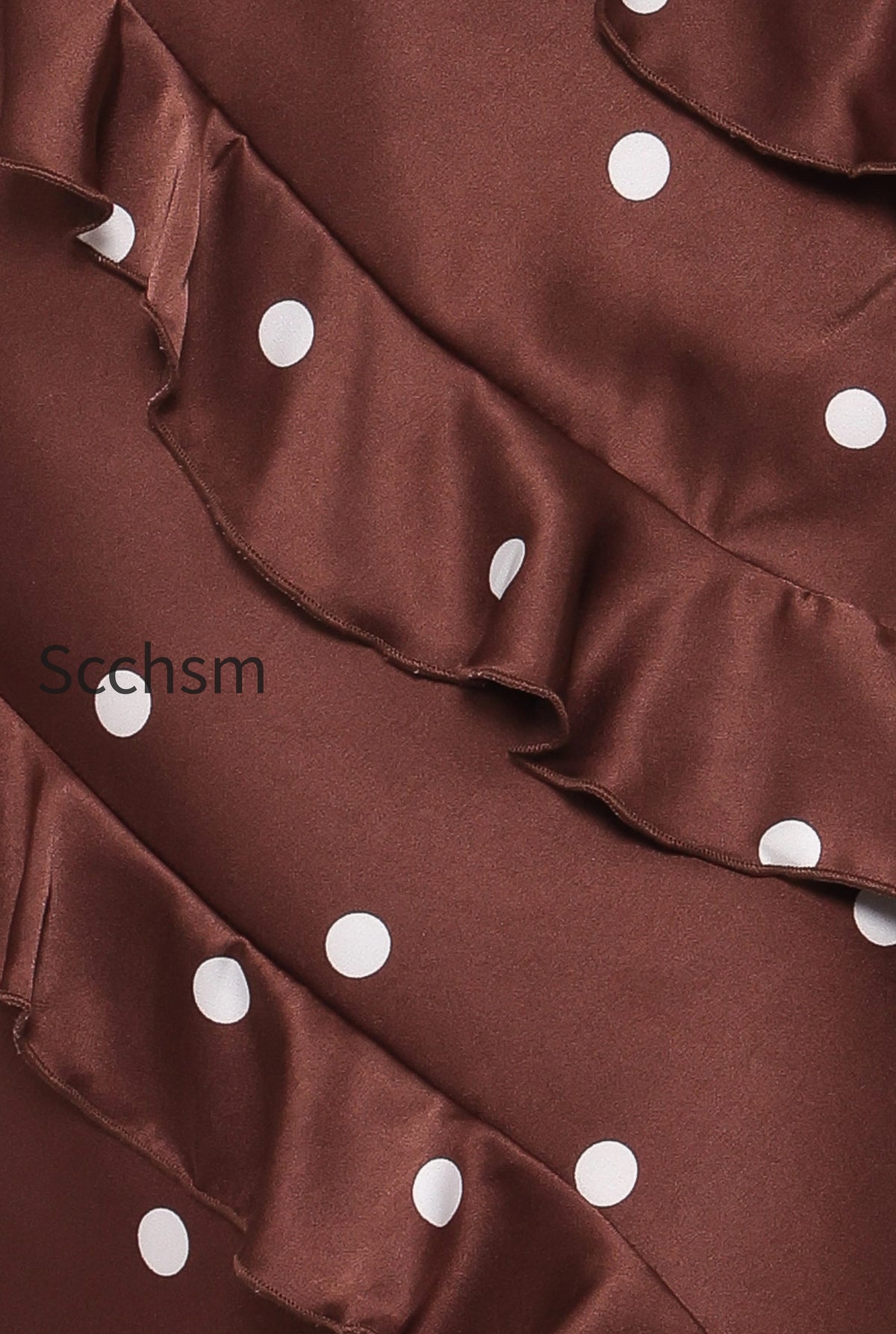 ciao-ruffles-maxi-satin-dress-brown-polka-dot