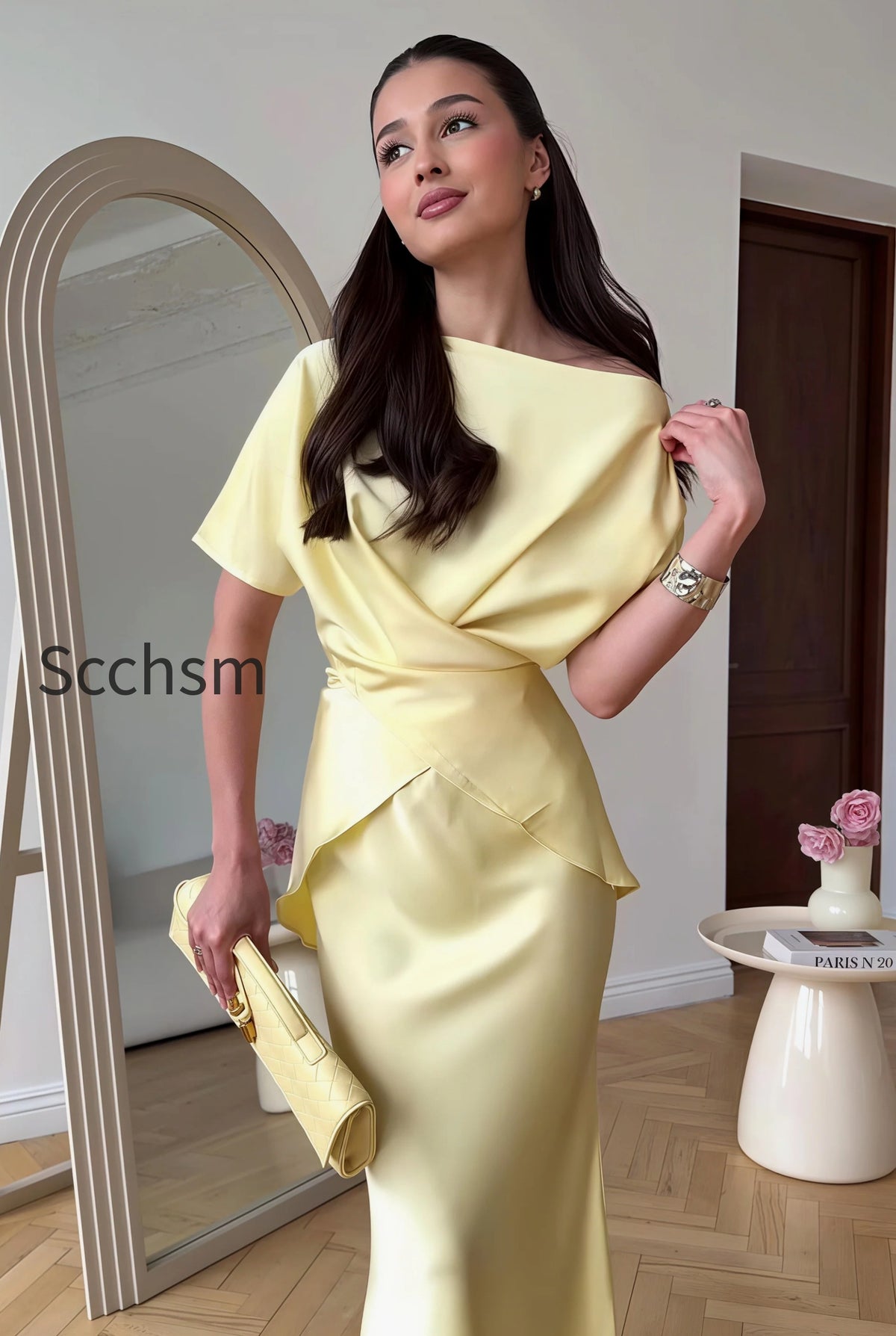 flowy-elegant-short-sleeve-skirt-set