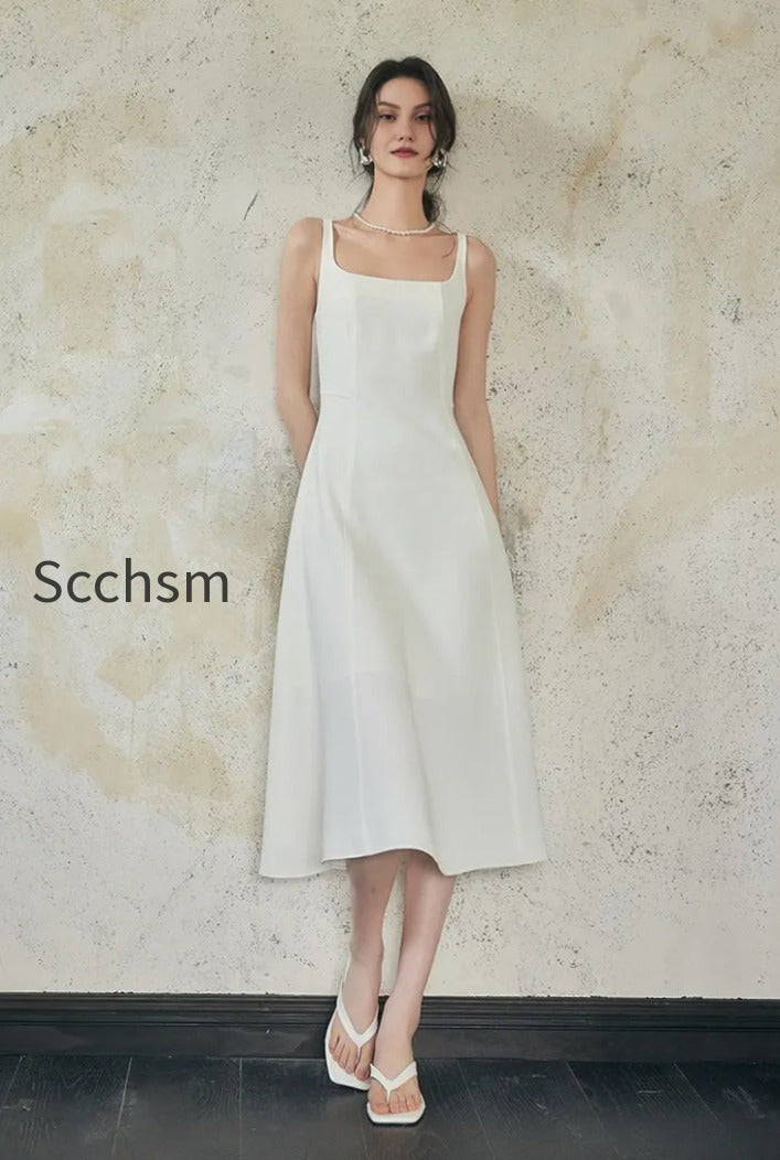 square-neck-white-graduation-dress