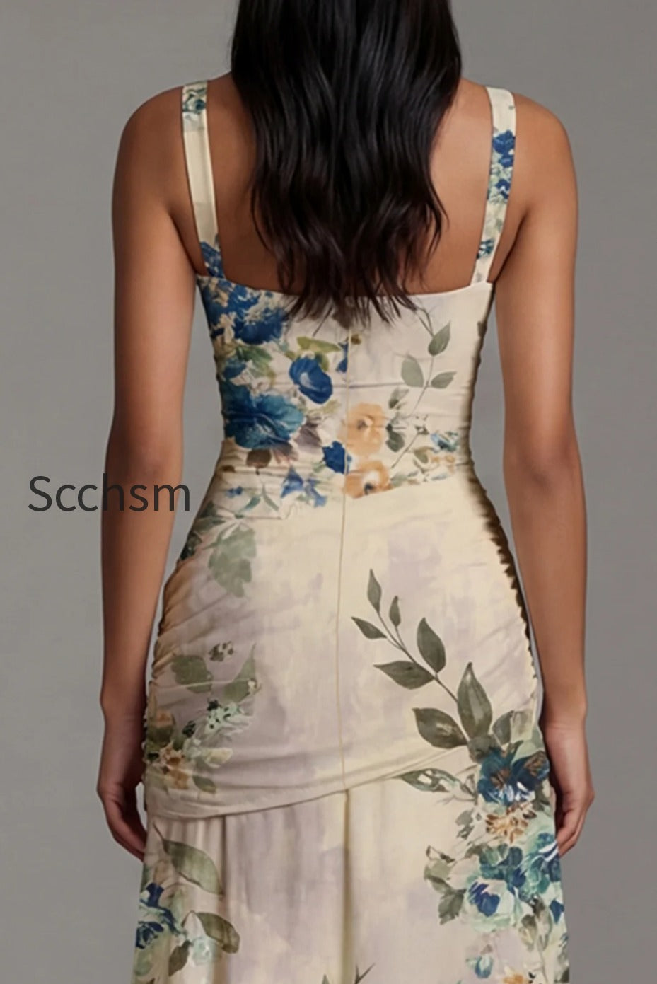 square-neck-a-line-draped-floral-maxi-ivory-beach-wedding-guest-dress