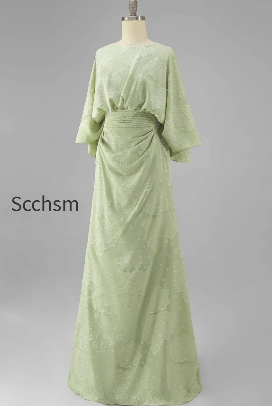 floral-sage-green-boat-neck-sheath-long-mother-of-the-bride-dress-with-sleeves