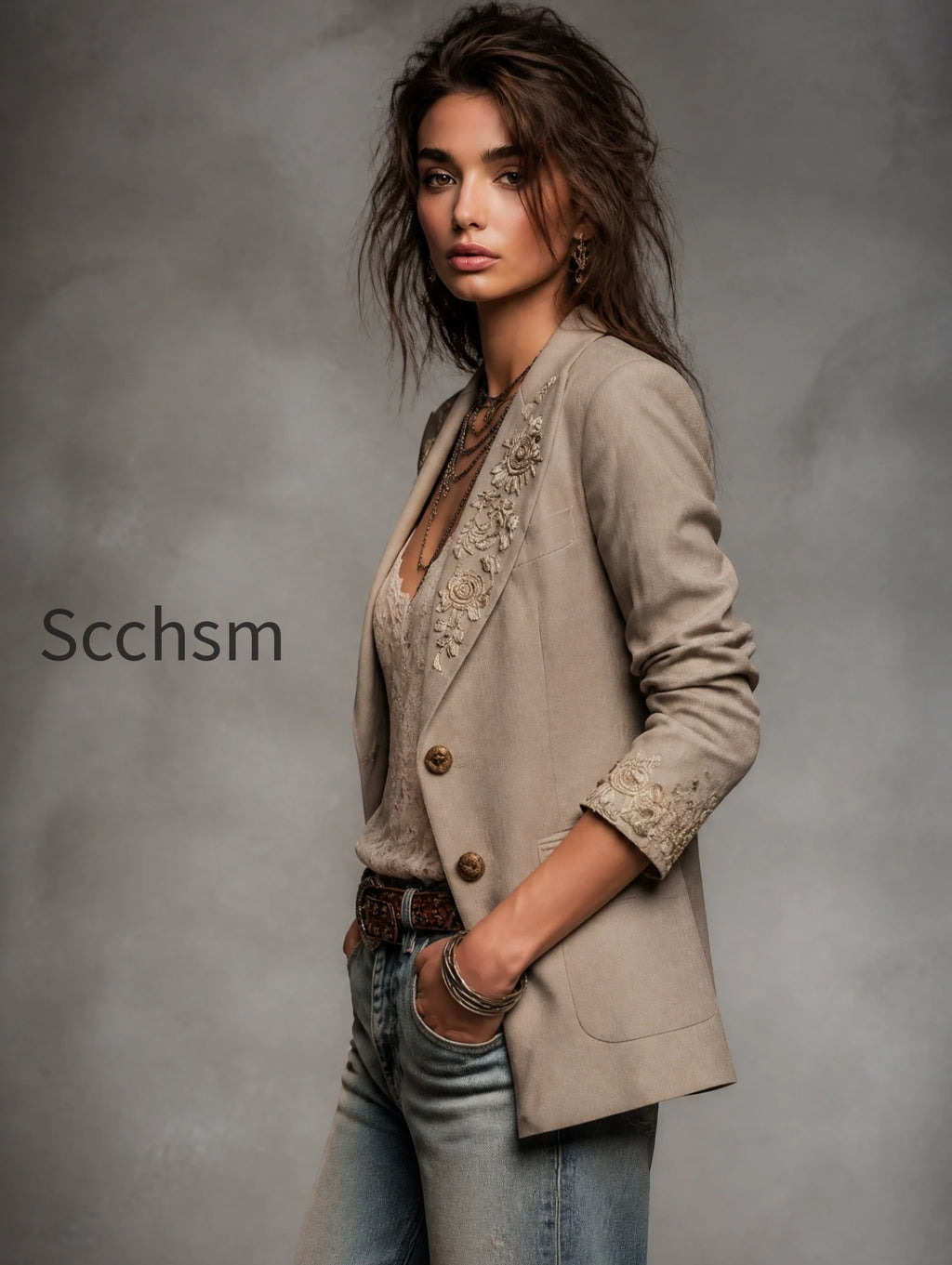 boho-western-light-khaki-linen-blend-beige-gold-floral-embroidered-lapel-blazer
