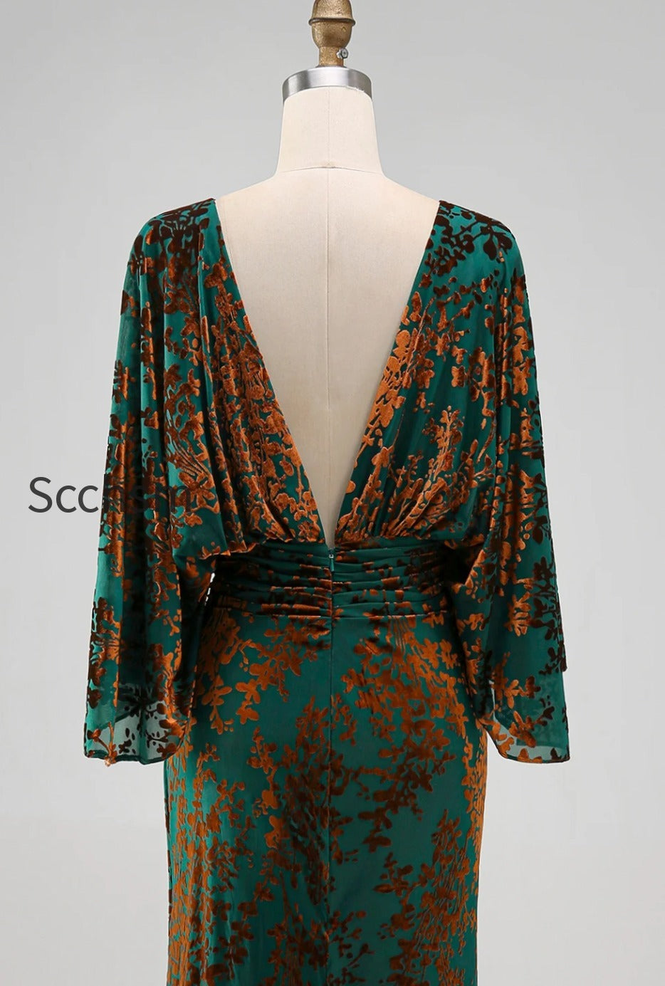 floral-dark-green-sheath-velvet-boat-neck-long-mother-of-the-bride-dress-with-pockets