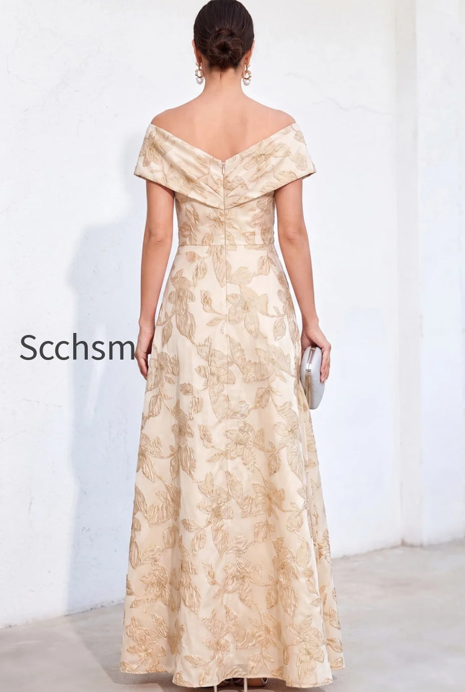 jacquard-golden-off-the-shoulder-long-mother-of-the-bride-dress-with-pockets