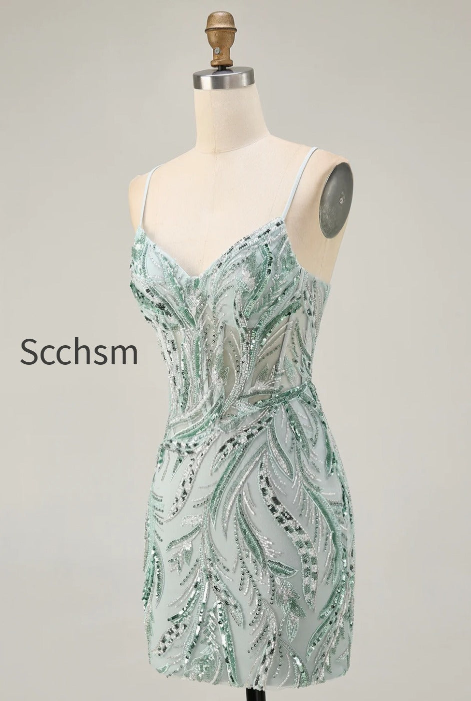 sparkly-green-corset-spaghetti-straps-short-homecoming-dress-with-sequins