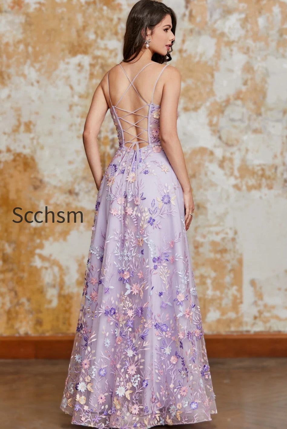 blue-flower-a-line-spaghetti-straps-corset-embroidered-prom-dress-with-slit