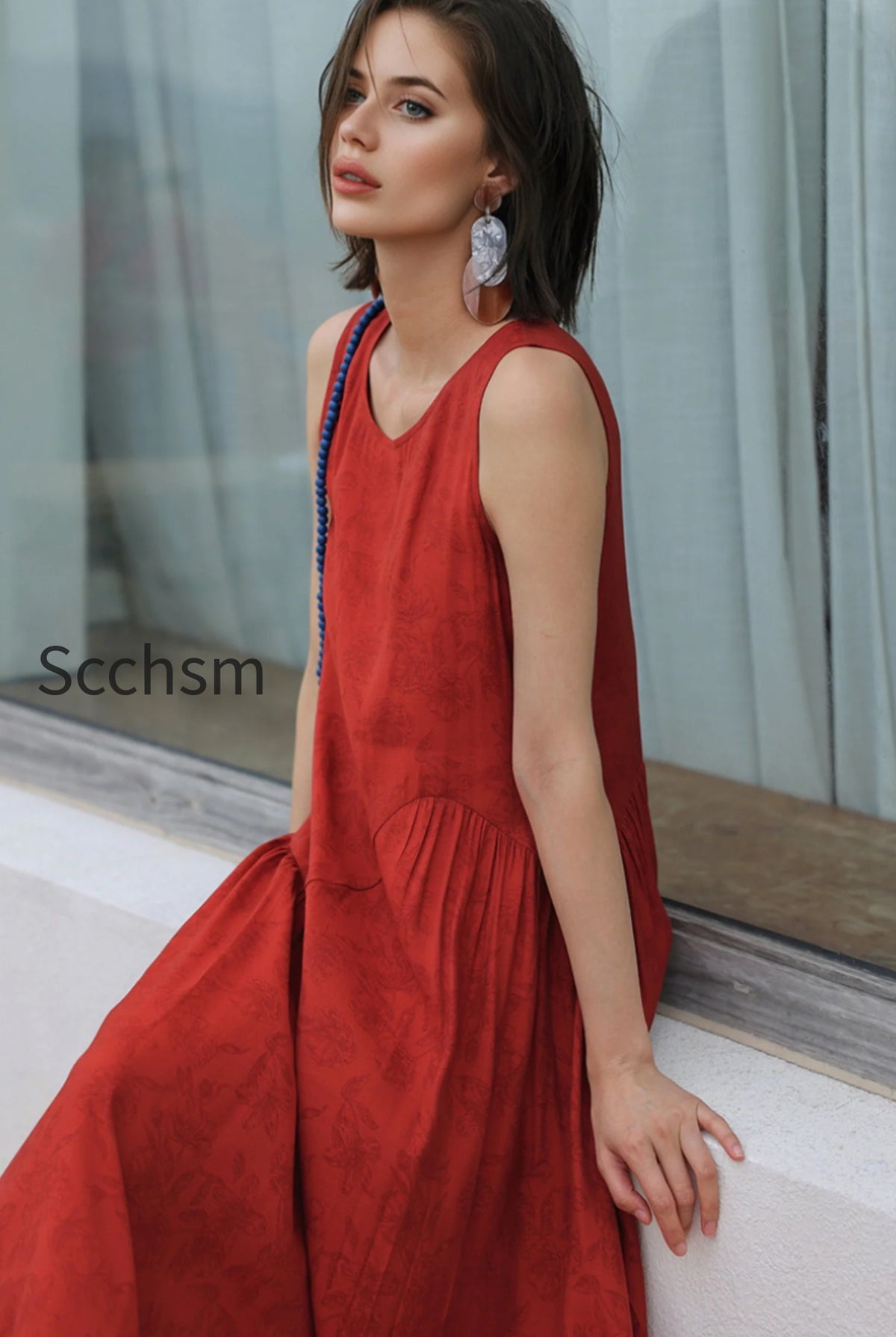 red-asymmetrical-tiered-sleeveless-maxi-dress-with-floral-print
