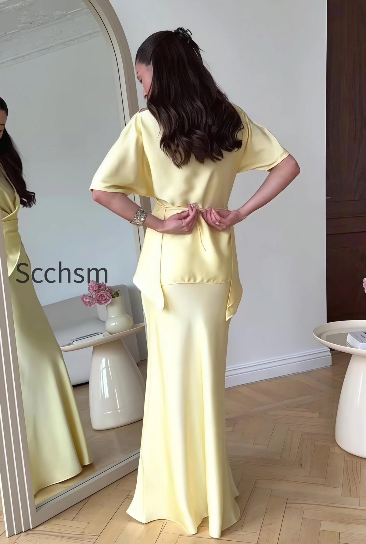 flowy-elegant-short-sleeve-skirt-set