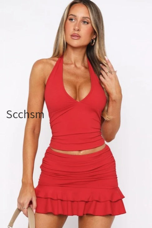 sexy-v-neck-cutout-halter-cami-bodycon-skirt-set