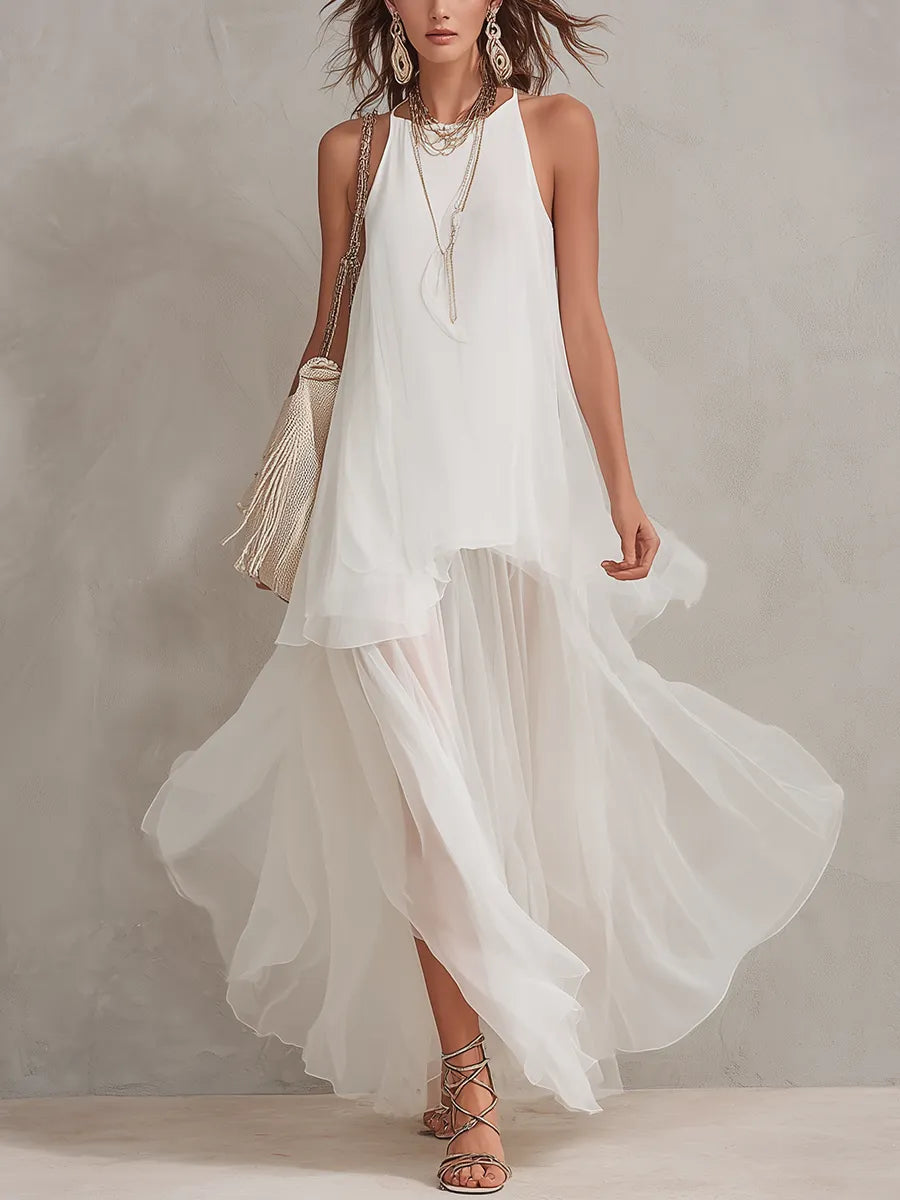 bohemian-white-chiffon-light-layered-long-dress