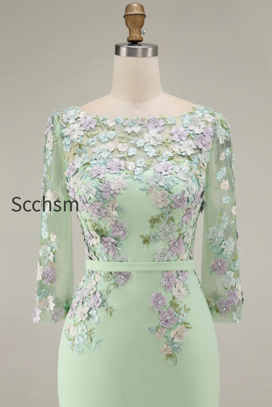 dusty-rose-bodycon-floral-midi-mother-of-the-bride-dress-with-sleeves