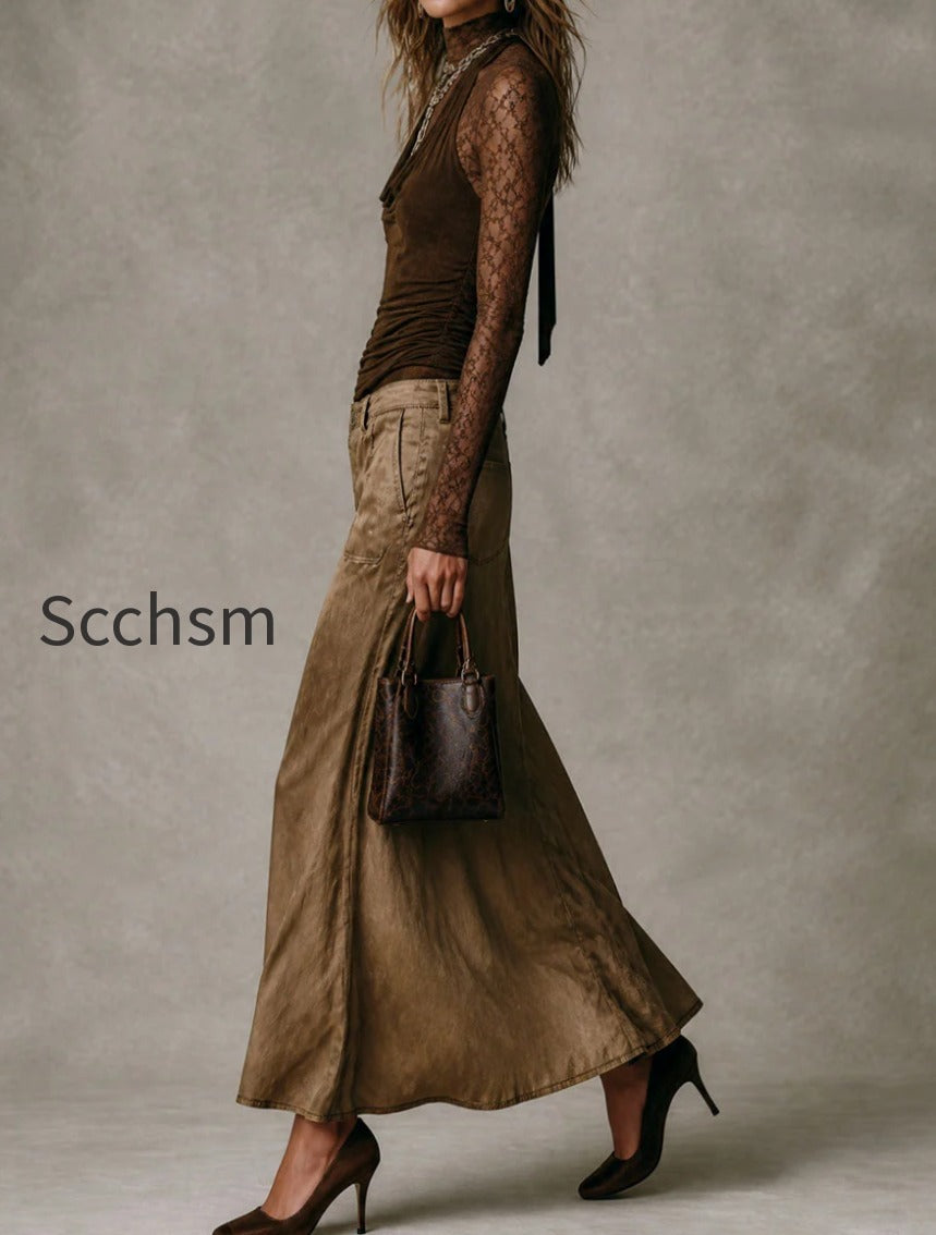 bohemian-luxe-lace-cowl-neck-top-patch-pockets-tencel-skirt-set