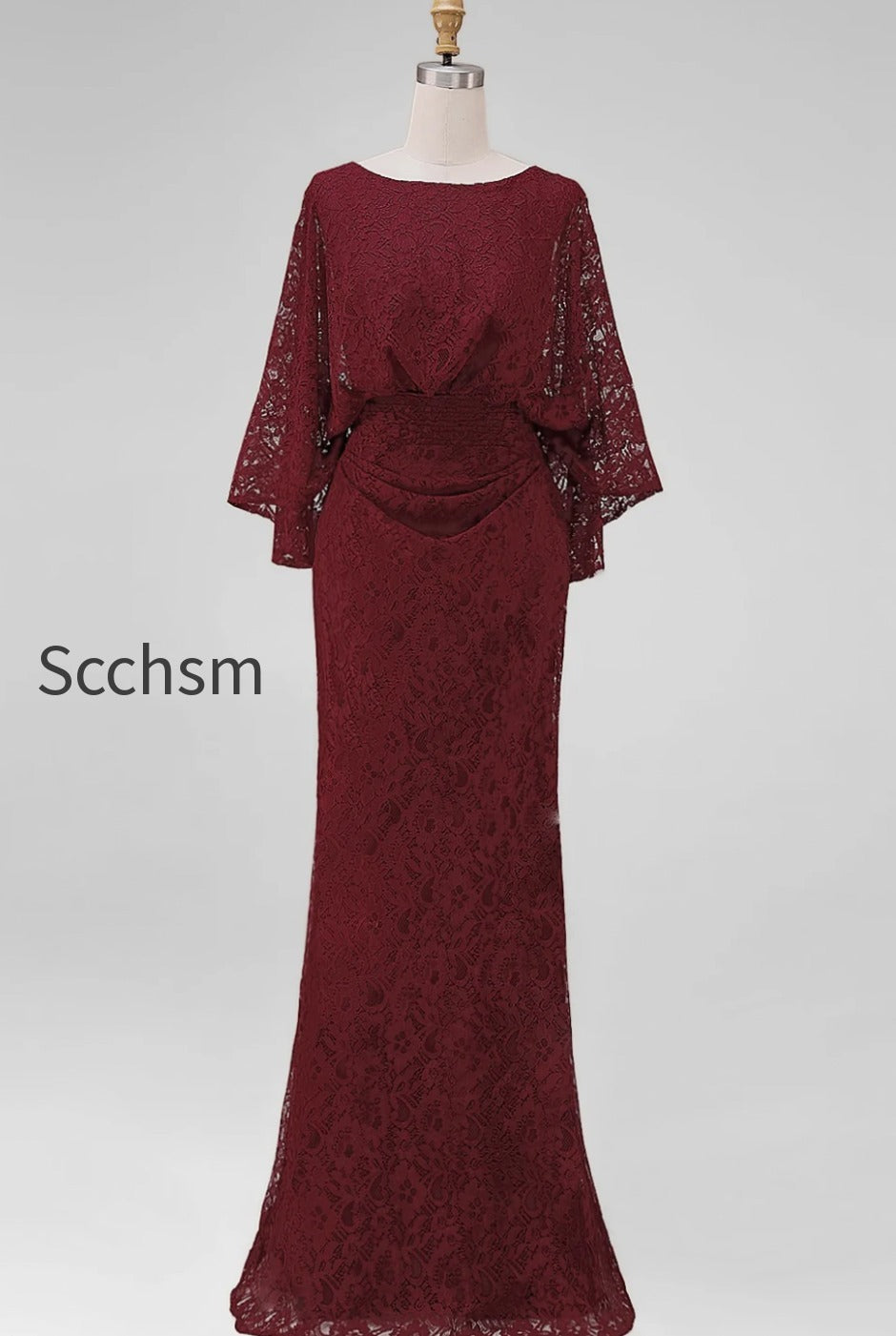 burgundy-floral-lace-sheath-boat-neck-long-mother-of-the-bride-dress-with-pockets