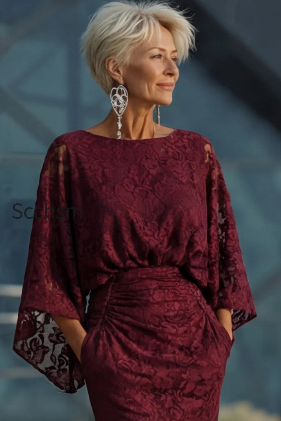 burgundy-floral-lace-sheath-boat-neck-long-mother-of-the-bride-dress-with-pockets